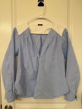Jil Sander V-Neck Poplin Blouse Size 32